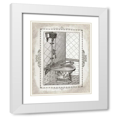 Victorian Toilet II White Modern Wood Framed Art Print with Double Matting by Babbitt, Gwendolyn
