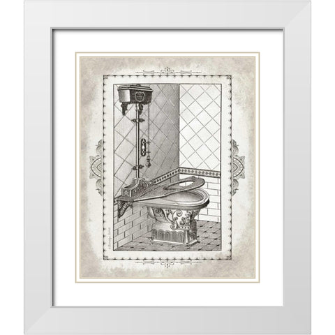 Victorian Toilet II White Modern Wood Framed Art Print with Double Matting by Babbitt, Gwendolyn