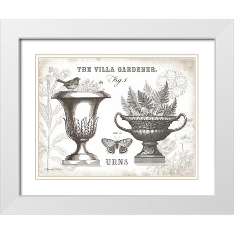 Garden Urns White Modern Wood Framed Art Print with Double Matting by Babbitt, Gwendolyn