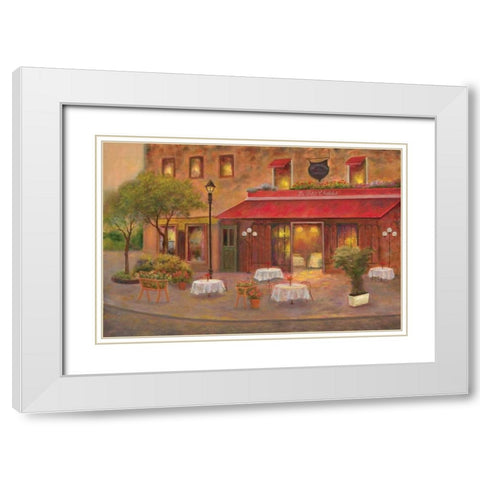 Dining in Paris II White Modern Wood Framed Art Print with Double Matting by Bailey, Carol