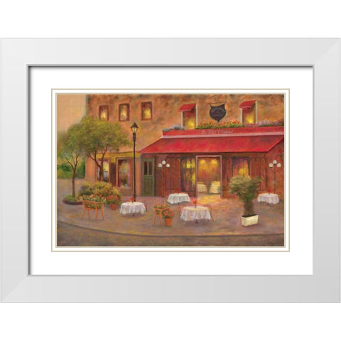 Dining in Paris II White Modern Wood Framed Art Print with Double Matting by Bailey, Carol