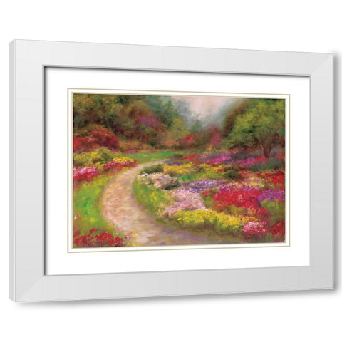 Butchart Gardens White Modern Wood Framed Art Print with Double Matting by Bailey, Carol