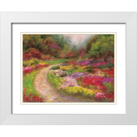 Butchart Gardens White Modern Wood Framed Art Print with Double Matting by Bailey, Carol