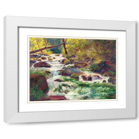 Mountain Stream White Modern Wood Framed Art Print with Double Matting by Bailey, Carol