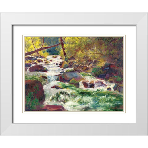 Mountain Stream White Modern Wood Framed Art Print with Double Matting by Bailey, Carol