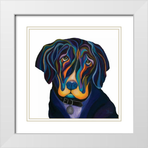 Black Lab White Modern Wood Framed Art Print with Double Matting by Bucci, Debra