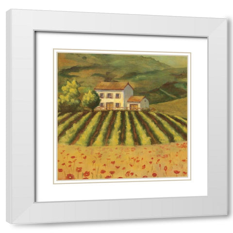 Tuscan Landscape I White Modern Wood Framed Art Print with Double Matting by Belamar, Ella