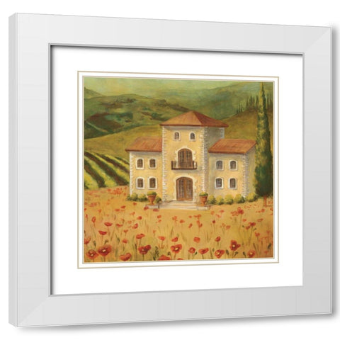 Tuscan Landscape II White Modern Wood Framed Art Print with Double Matting by Belamar, Ella