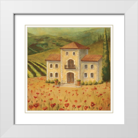 Tuscan Landscape II White Modern Wood Framed Art Print with Double Matting by Belamar, Ella