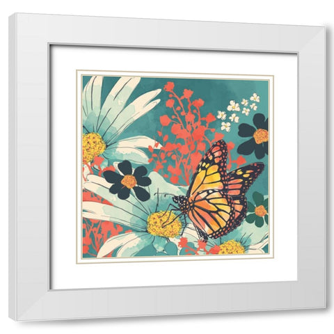 Monarch II White Modern Wood Framed Art Print with Double Matting by Berrenson, Sara