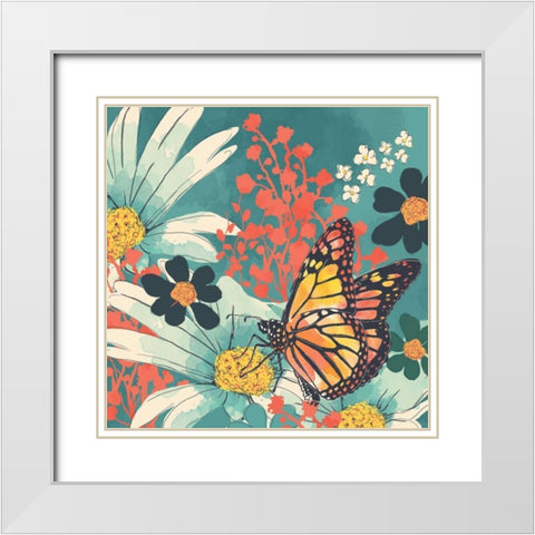 Monarch II White Modern Wood Framed Art Print with Double Matting by Berrenson, Sara
