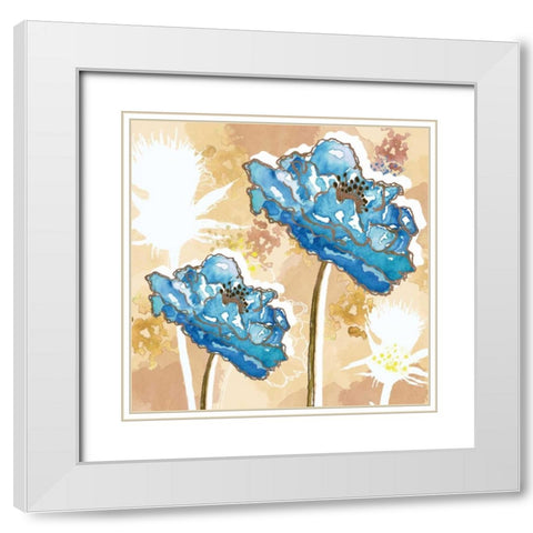 Golden Blue I White Modern Wood Framed Art Print with Double Matting by Berrenson, Sara