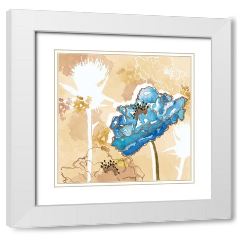 Golden Blue II White Modern Wood Framed Art Print with Double Matting by Berrenson, Sara