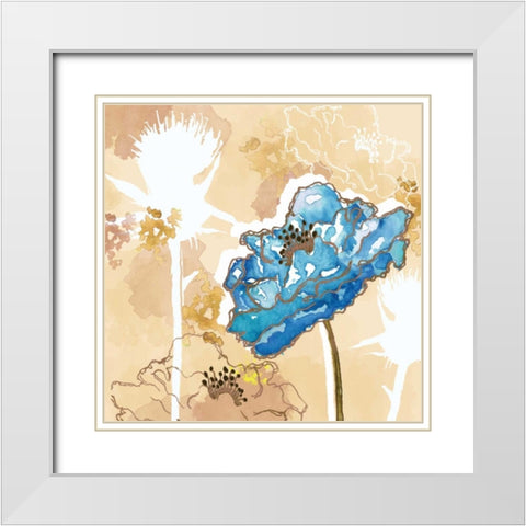 Golden Blue II White Modern Wood Framed Art Print with Double Matting by Berrenson, Sara