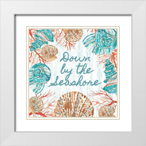Beachcomber Sign II White Modern Wood Framed Art Print with Double Matting by Berrenson, Sara