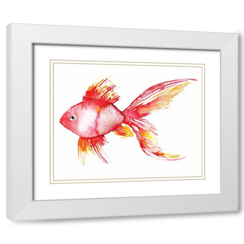 Deep Sea Coral Fish White Modern Wood Framed Art Print with Double Matting by Berrenson, Sara
