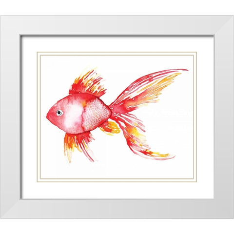 Deep Sea Coral Fish White Modern Wood Framed Art Print with Double Matting by Berrenson, Sara