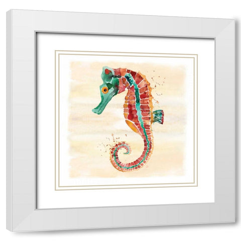 Seahorse White Modern Wood Framed Art Print with Double Matting by Berrenson, Sara