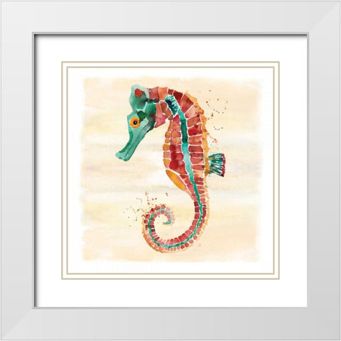 Seahorse White Modern Wood Framed Art Print with Double Matting by Berrenson, Sara