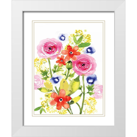 Rose Rhapsody I White Modern Wood Framed Art Print with Double Matting by Berrenson, Sara