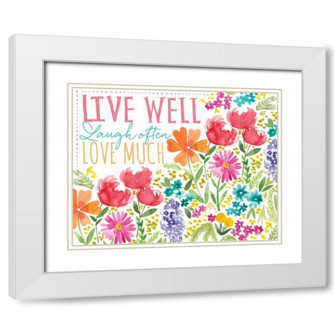 Live Well White Modern Wood Framed Art Print with Double Matting by Berrenson, Sara