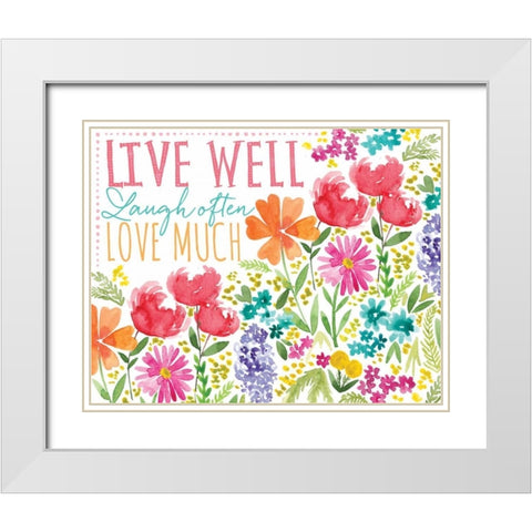 Live Well White Modern Wood Framed Art Print with Double Matting by Berrenson, Sara