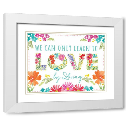 Love White Modern Wood Framed Art Print with Double Matting by Berrenson, Sara