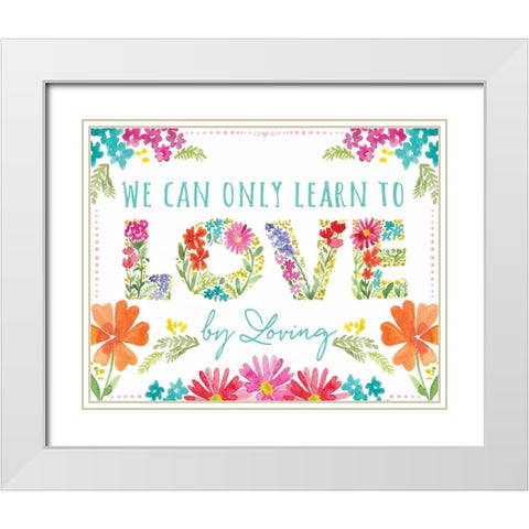 Love White Modern Wood Framed Art Print with Double Matting by Berrenson, Sara