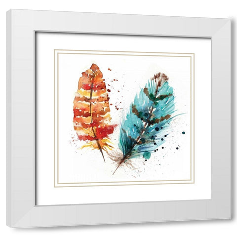 Feathers II White Modern Wood Framed Art Print with Double Matting by Berrenson, Sara