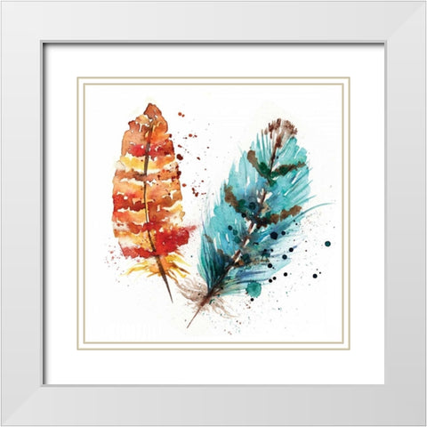 Feathers II White Modern Wood Framed Art Print with Double Matting by Berrenson, Sara