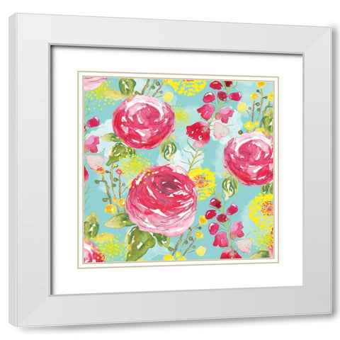 Spring Fling Medley I White Modern Wood Framed Art Print with Double Matting by Berrenson, Sara