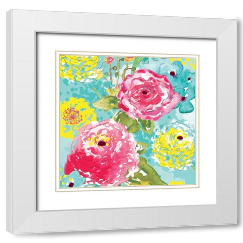 Spring Fling Medley II White Modern Wood Framed Art Print with Double Matting by Berrenson, Sara