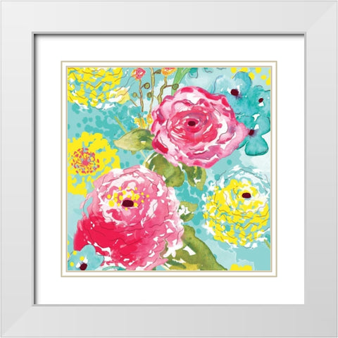 Spring Fling Medley II White Modern Wood Framed Art Print with Double Matting by Berrenson, Sara