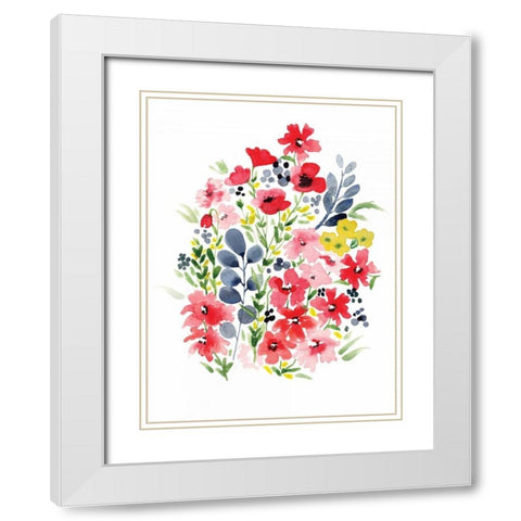 Spring Blooms I White Modern Wood Framed Art Print with Double Matting by Berrenson, Sara