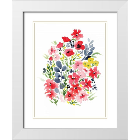 Spring Blooms I White Modern Wood Framed Art Print with Double Matting by Berrenson, Sara