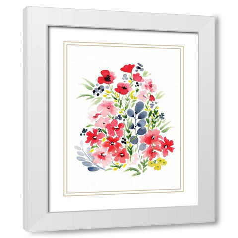 Spring Blooms II White Modern Wood Framed Art Print with Double Matting by Berrenson, Sara