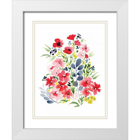 Spring Blooms II White Modern Wood Framed Art Print with Double Matting by Berrenson, Sara