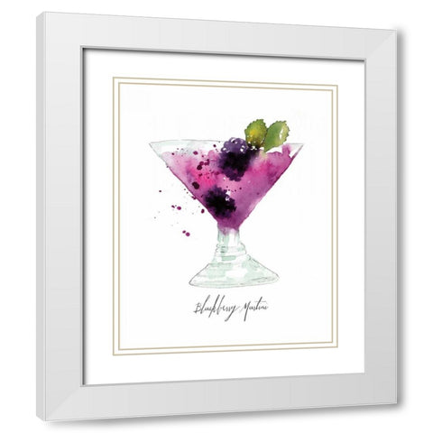 Blackberry Martini White Modern Wood Framed Art Print with Double Matting by Berrenson, Sara