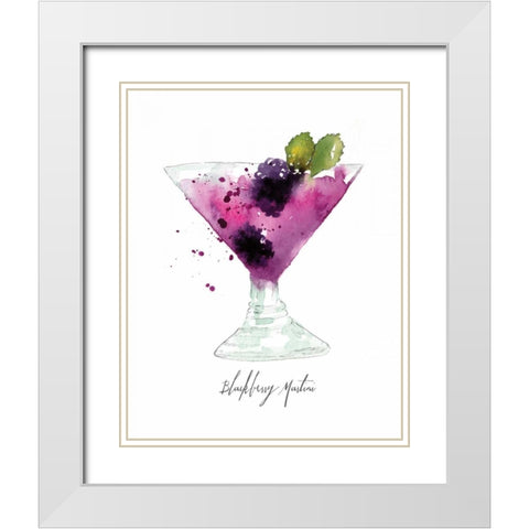 Blackberry Martini White Modern Wood Framed Art Print with Double Matting by Berrenson, Sara
