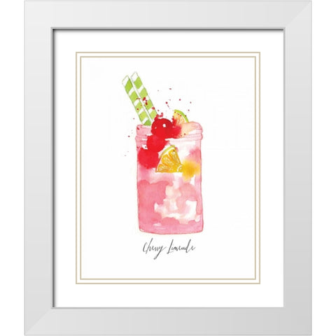 Cherry Limeade White Modern Wood Framed Art Print with Double Matting by Berrenson, Sara