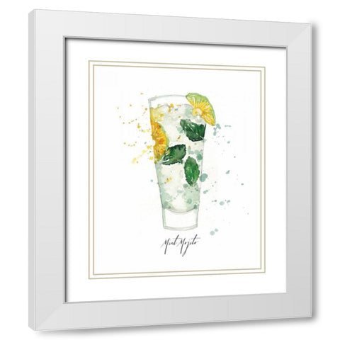 Mint Mojito White Modern Wood Framed Art Print with Double Matting by Berrenson, Sara