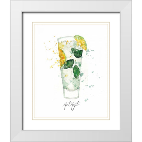 Mint Mojito White Modern Wood Framed Art Print with Double Matting by Berrenson, Sara
