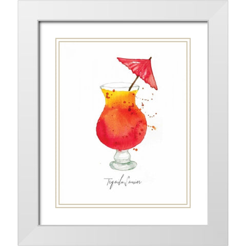 Tequila Sunrise White Modern Wood Framed Art Print with Double Matting by Berrenson, Sara