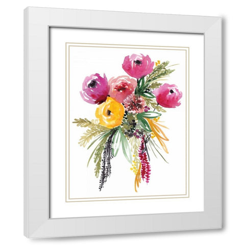Bouquet Beauty White Modern Wood Framed Art Print with Double Matting by Berrenson, Sara