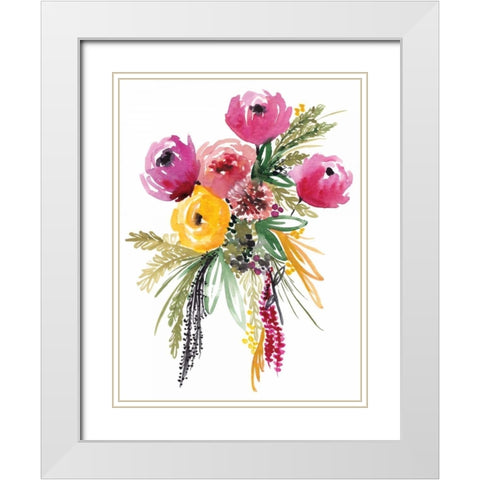 Bouquet Beauty White Modern Wood Framed Art Print with Double Matting by Berrenson, Sara