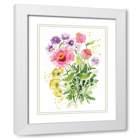 Dandelion White Modern Wood Framed Art Print with Double Matting by Berrenson, Sara