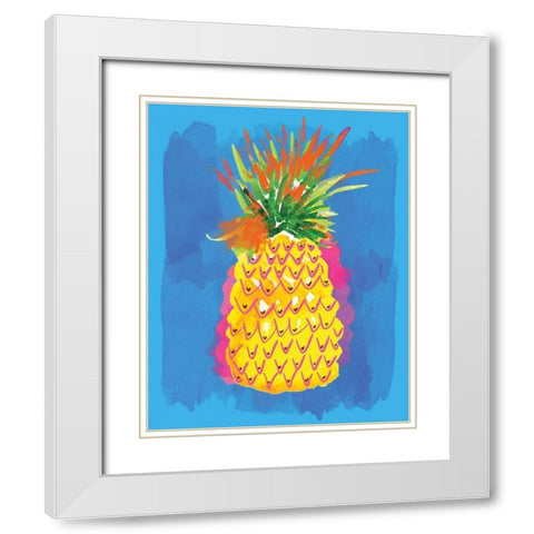 Pineapple White Modern Wood Framed Art Print with Double Matting by Berrenson, Sara