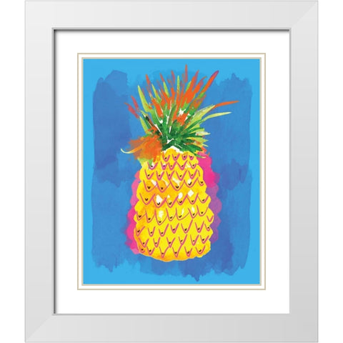 Pineapple White Modern Wood Framed Art Print with Double Matting by Berrenson, Sara