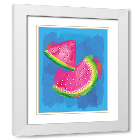 Watermelon White Modern Wood Framed Art Print with Double Matting by Berrenson, Sara