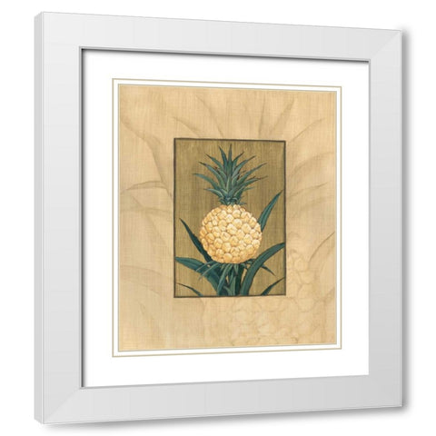 Sugar Loaf Pineapple White Modern Wood Framed Art Print with Double Matting by Brent, Paul